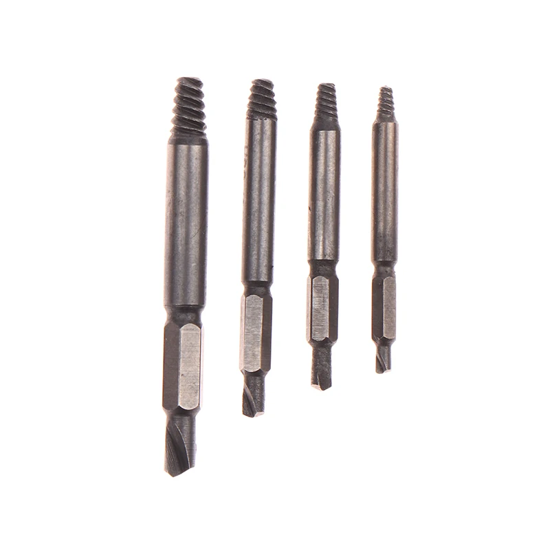 

4Pcs/Set Mini Screw Out Premium Broken Damaged Bolt Remover Drill Bit Chrome Vanadium Steel Double Head