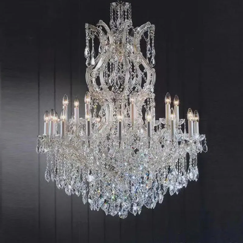 

Large Maria Theresa Crystal chandelier for Foyer lobby hallway Stair Gold hanging Lamp home Decor Cristal lamps Ceiling light