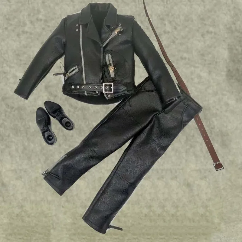 1/6 scale figure B3 genuine leather本革未使用 1/6 Scale Black Leather Action Figure Set for 12in Model