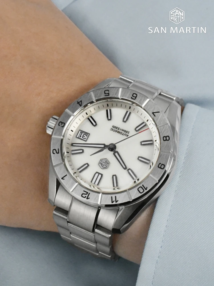 San Martin 42mm Gemstone Dial NH35 Watch For Men Self Winding Sapphire BGW-X1 Lume 10Bar Swim Reloj Hombre SN0130B