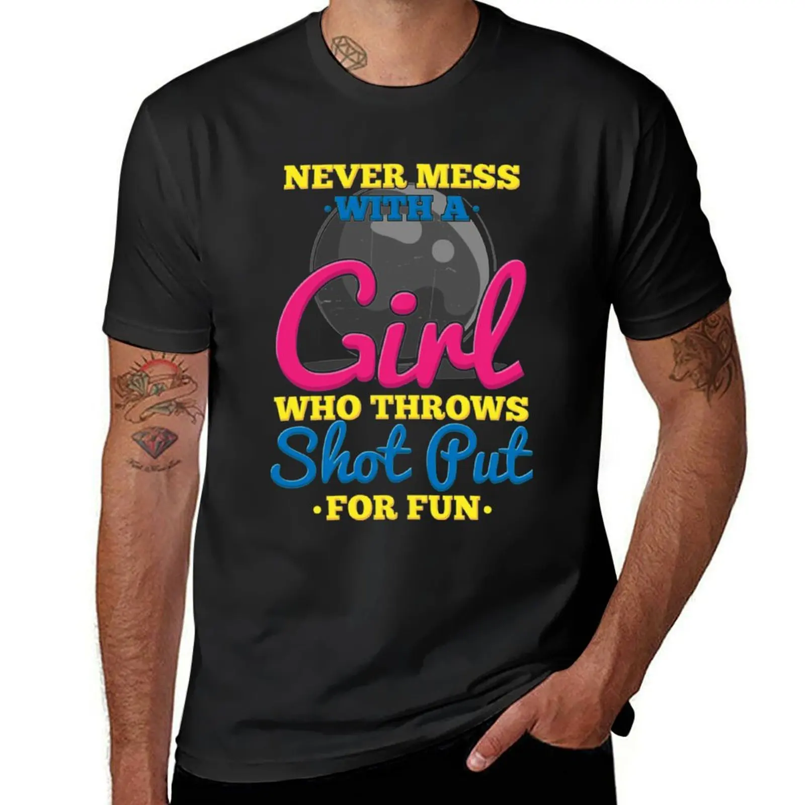 Girls Shot T-ShirtTrack and Field Girl Shot put Thrower Sports T-Shirt oversized boys animal print mens graphic t-shirts