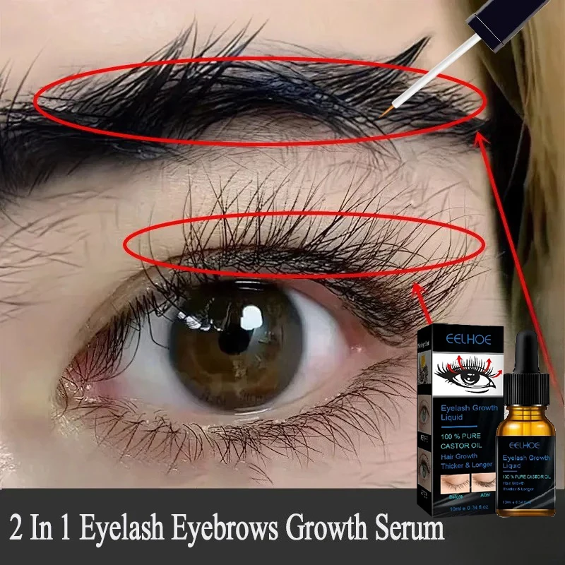 

2 In 1 Fast Eyelash Eyebrows Growth Serum 7 Days Natural Eyelash Enhancer Longer Fuller Thicker Curling Lengthening Lash Makeup