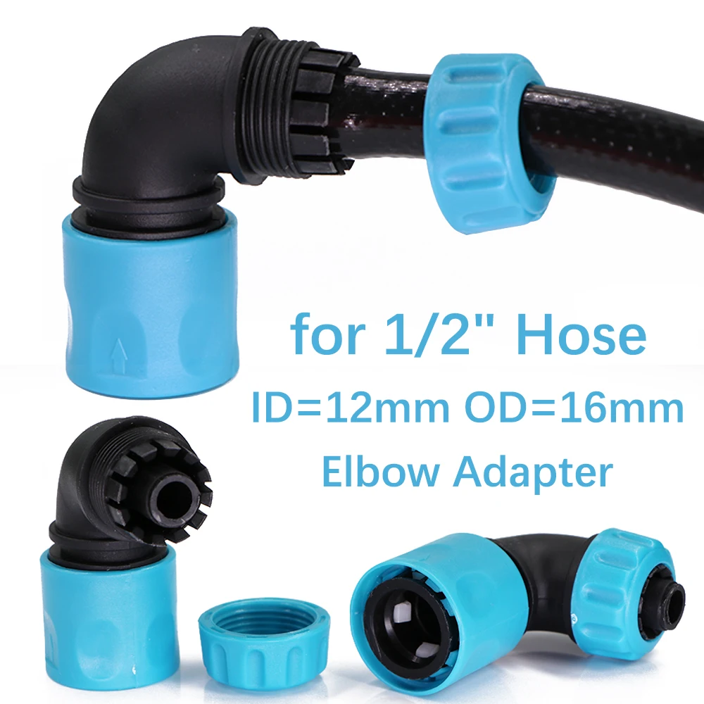 1PCS 16mm Elbow Hose Adapter Quick Connector Garden Irrigation Pipe Fitting Coupling Joint Watering Accessories Connect Repair