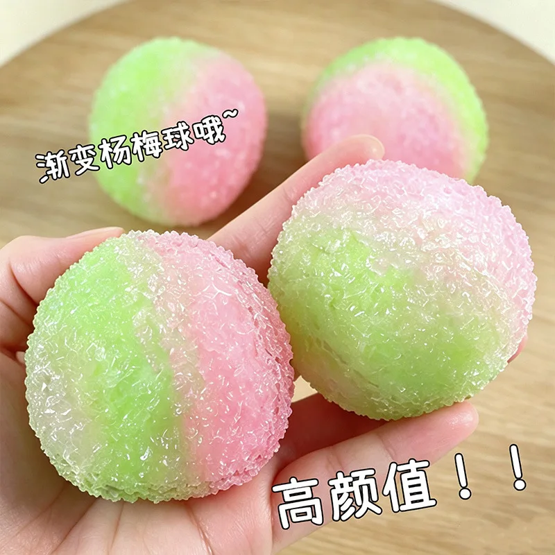 Double Color Ice Sand Ball Squishy Toy Soft Slow Rising Stress Relief Squeeze Ball Cute Fruit Sensory Fidget Gift for Kids Adult - view 5
