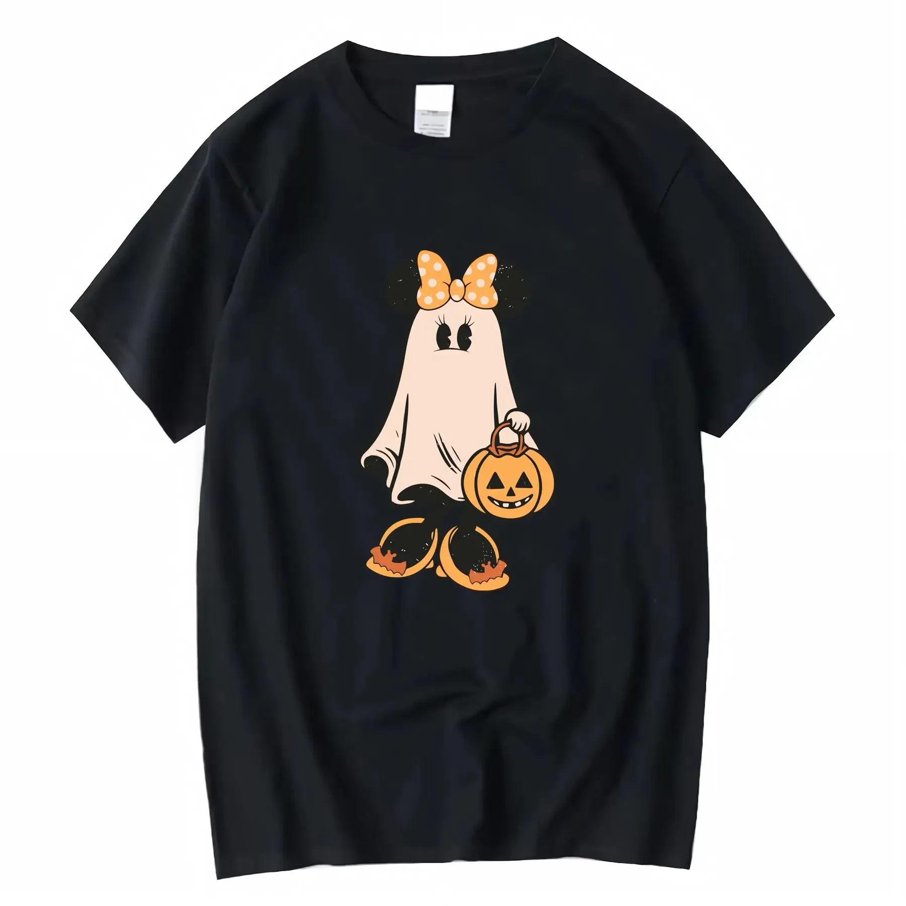 

Disney Halloween Mickey Mouse Minnie Ghost 100 Cotton Crew Neck T shirt Suitable for All Seasons Ages vintage Washed Stretched