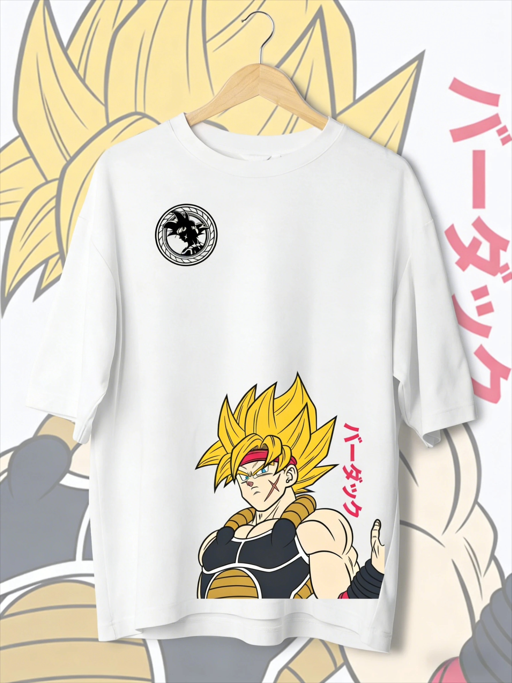 

2026 Summer Dragon Ball T-shirt 100% Cotton Oversized Bardock SSJ Print Vintage Gym Streetwear Unisex Tee for Men Women Kids
