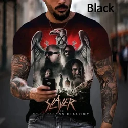 New Heavy Metal Rock Band Slayer Print T-shirts 3D Men's Hip Hop Style Short Sleeve Tee Shirt  Casual Youth personality Clothing