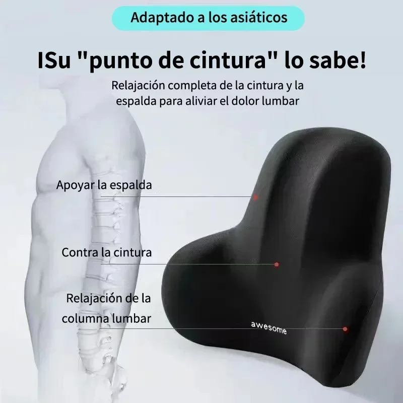 

Memory Foam Lumbar Back Cushion for Car Office Gaming Chairs and Postpartum Waist Support Multi Functional Pain Relief Pillow
