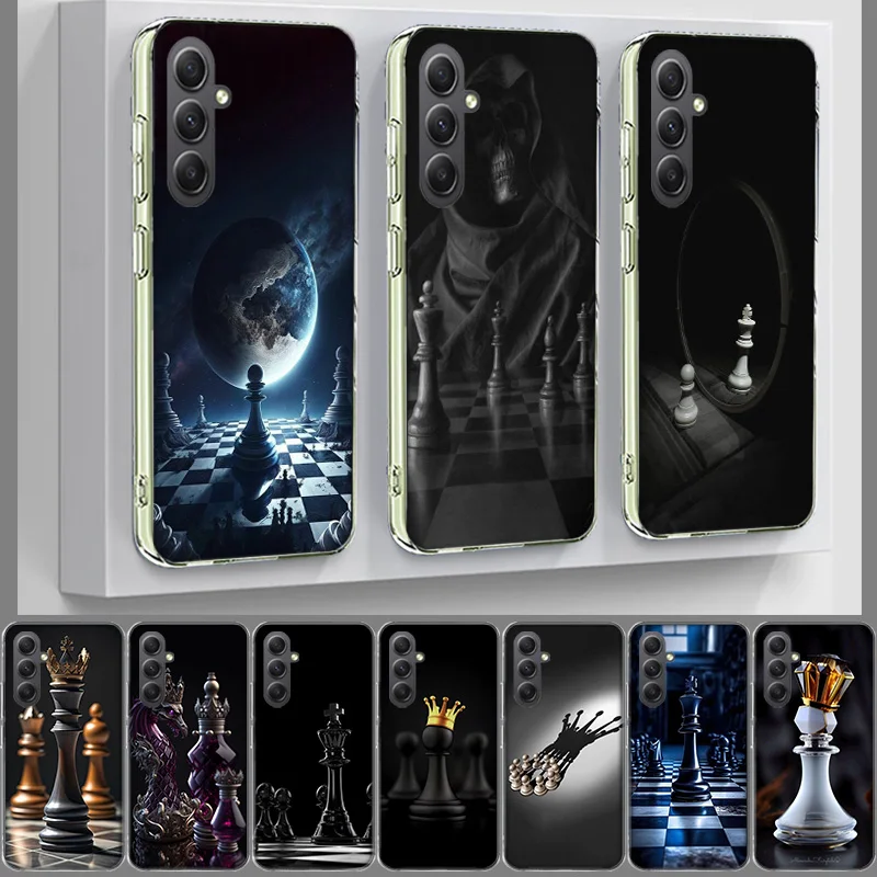 Competitive Chess Game Cover For Samsung A54 A34 A24 A14 A53 A33 A23 A13 A52S A32 A22 A12 Phone Galaxy A03 A04 A02S A42 A73 TPU