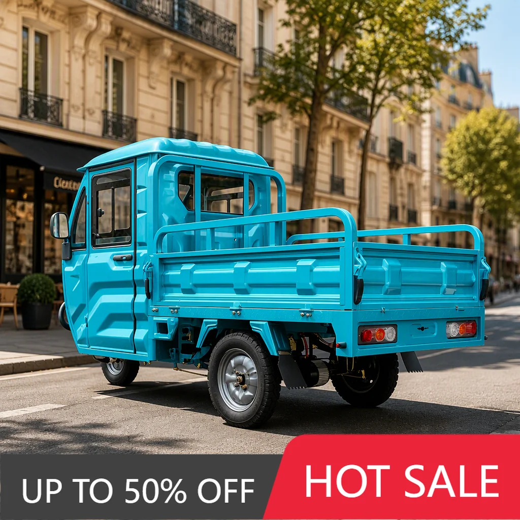 WWE WWE High-efficiency electric three-wheeled freight truck 3 wheels 800 kg 50 kilometers, cargo compartment semi-disassembly a