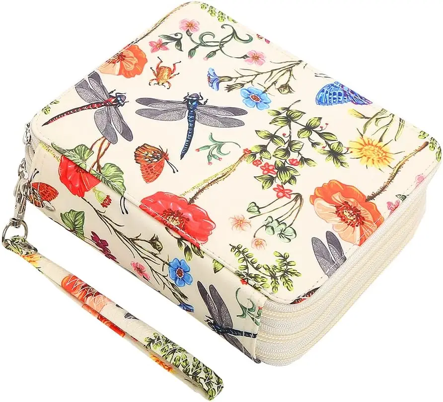 

Портативный пенал-органайзер на 72 слота с молнией для художников, акварельных ручек и маркеров — легкий дизайн для путешествий