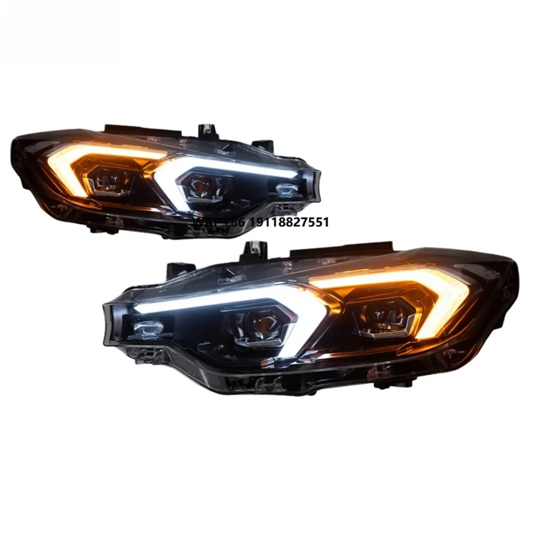 New Double Hook LED Headlights for 3 Series F30 2012-2019 Modified to 2023 Plug and Play Front DRL Head Lamps Auto Parts