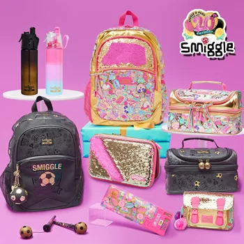 Smiggle celebra su 20 aniversario del inicio de la temporada escolar mochila para escuelas primarias bolso de comida bolso cruzado bolso para bolígrafos Wa
