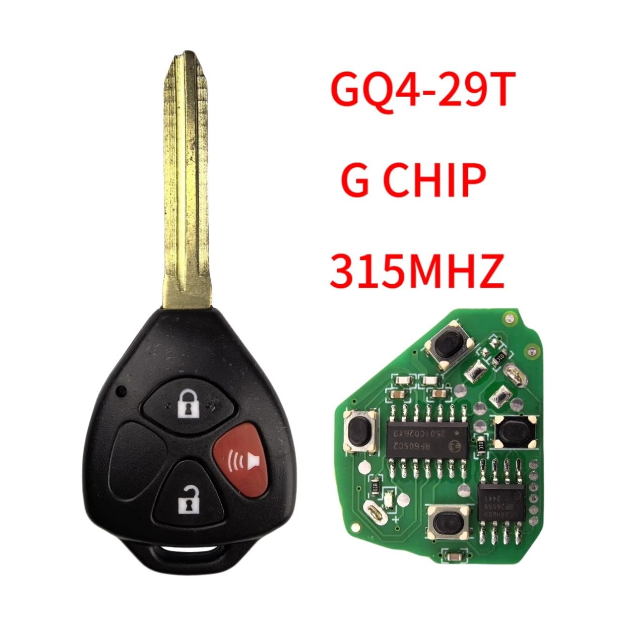 Jingxin GQ4-29T Einstiegs-Funkschlüssel 315Mhz für Toyota Corolla Venza 2010 2011 2012 2013 2014 2015 Transponder 4D67/G Chip – Detail 7