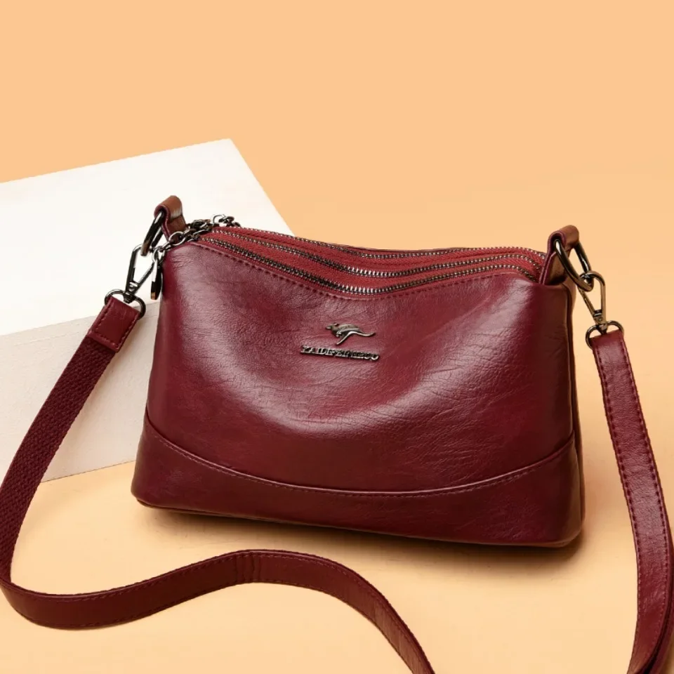 

Women's Solid Color Shoulder Bags High Quality Leather Crossbody Bag And Purse Ladies Multi-pocket Handbag Casual Commuting Sac