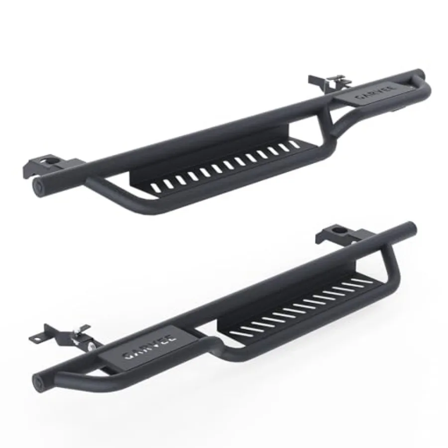 

Running Boards for 1997-2006 Wrangler TJ 2 Door: Heavy-Duty Two-Stair Off-Road Side Steps, Black Powder Coated Steel, Easy Cab