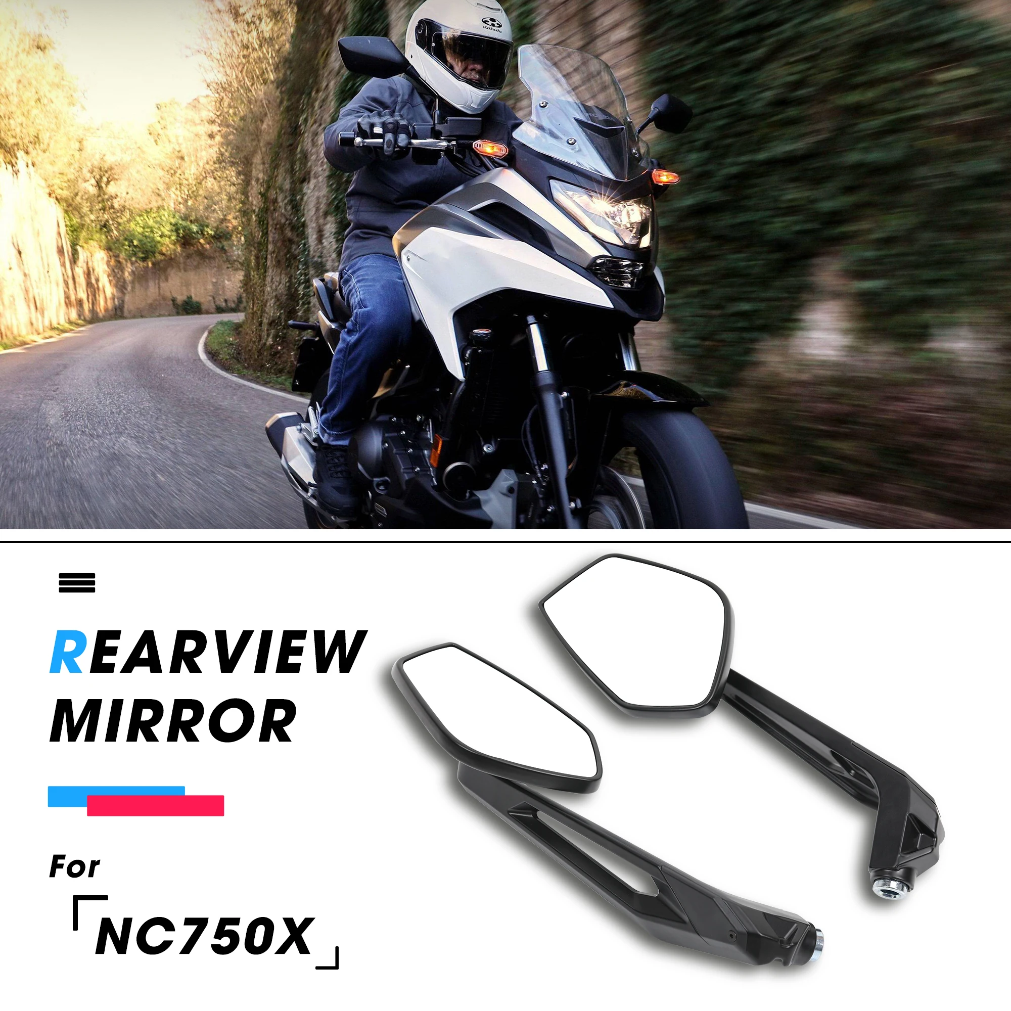 For HONDA NC750X NC750 X MT NC750X DCT NC 750X 2023-2024 Mirror Increase Rearview Mirrors Side Mirror View Vision Lens Parts