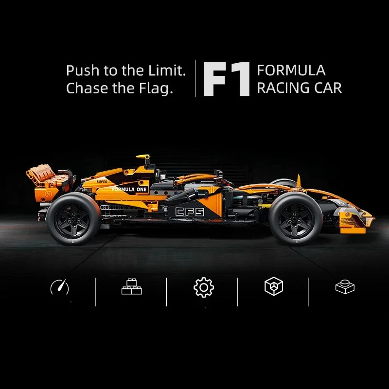 1100PCS MOC Super Racing 1:10 Racing Driver Formule Bouwsteen Technische Afstandsbediening Verlichting Racing F1 Speelgoed Kinderen DIY Gift
