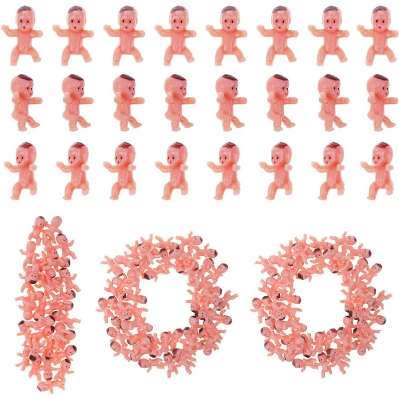 100PCS Mini Plastic Babies Tiny Plastic Babies Small Baby King Cake Babies For Ice Cubes Baby Shower Game