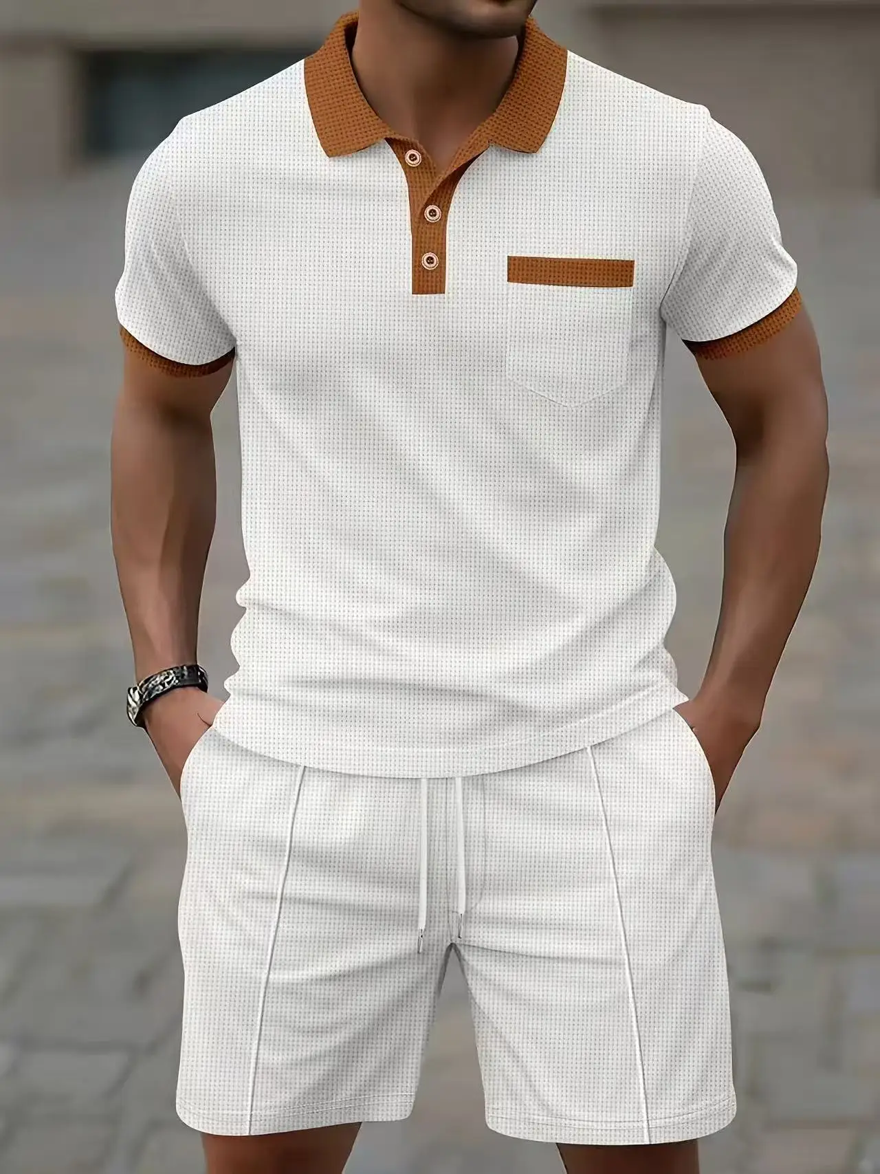 Ensemble polo et short pour homme, best-seller de l'été, t-shirt à manches courtes, vêtements décontractés et sportifs respirants, taille européenne, tendance.