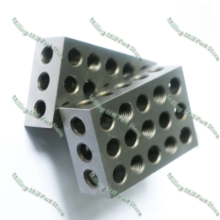 Precision Blocks Hardened Steel 1-2-3 Block Precision Matched Machinist Milling Tool 23 Holes 25-50-75mm BLOCK 1set/2pcs