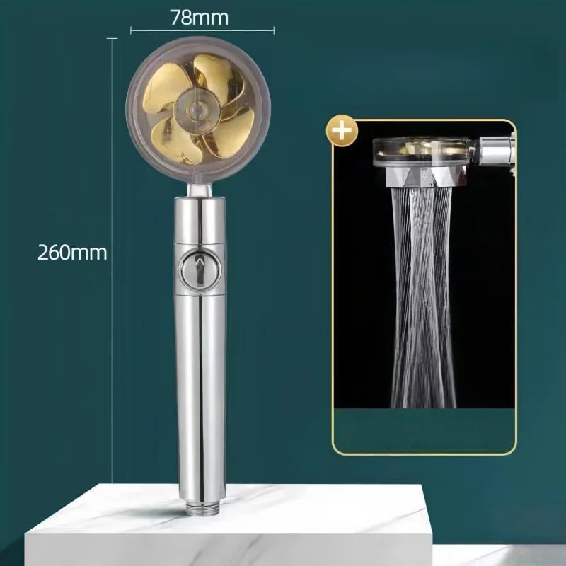 رأس دش دوار 360 درجة، شاحن توربيني، زيادة الضغط العالي، ملحقات دش الحمام المحمولة