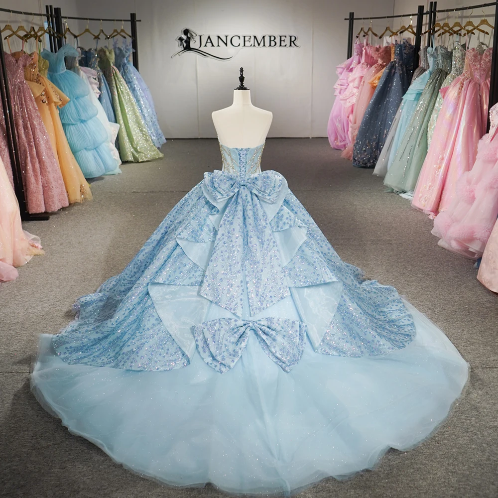 Exquisite Sleeveless Ball Gowns for Girls Sequins Crystals Quinceanera Dresses Court Train Vestidos De 15 Customized