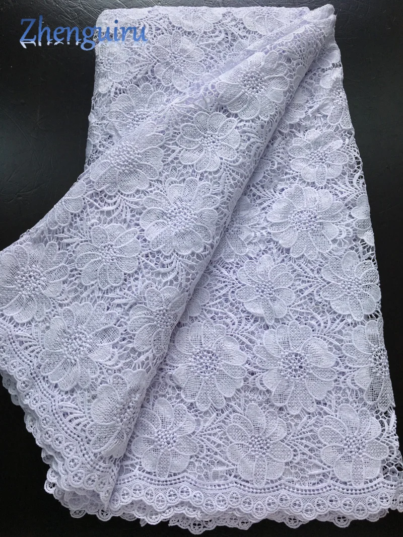 

Bicolor Water Soluble Lace Fabric 2024 High Quality Sequins Luxury Nigerian Cord Guipure Lace Fabric for Women Party Dress A3698