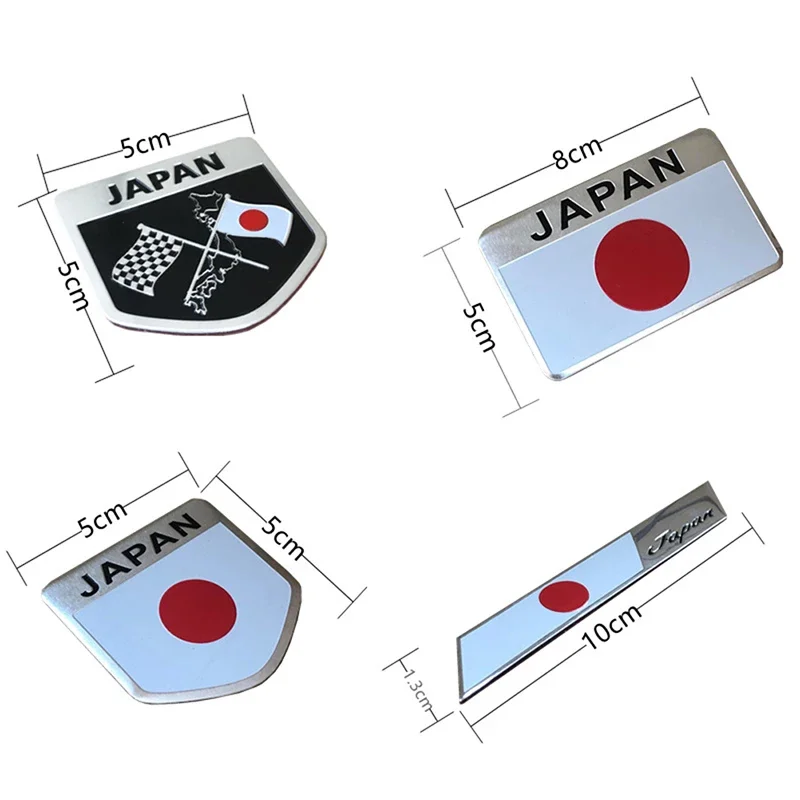 Emblema de escudo de bandera japonesa, insignia de Metal para coche, camión, motocicleta, parachoques de carrocería, pegatina de estilo