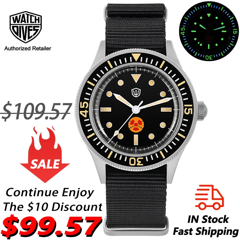 Watchdives 50-Fathoms Watch NH35 Movement BGW9 Luminous 300m Waterproof Bubble Sapphire Crystal Wristwatch 40mm Vintage Watches