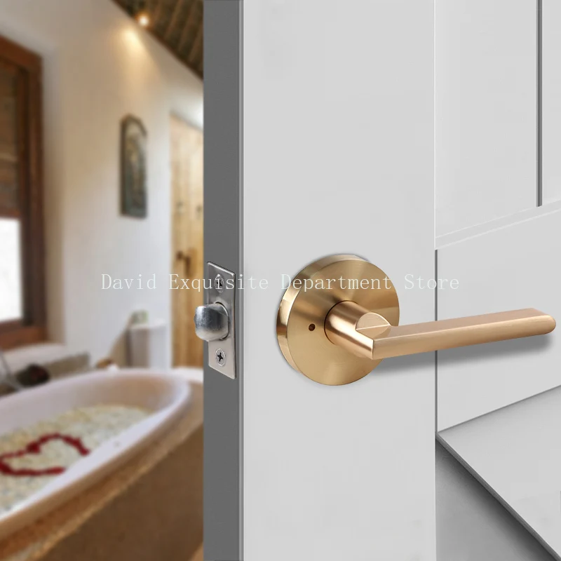 

Toilet Circular Zinc Alloy Three-Bar Door Handle Interior Toilet Bathroom Lock Furniture Accessories