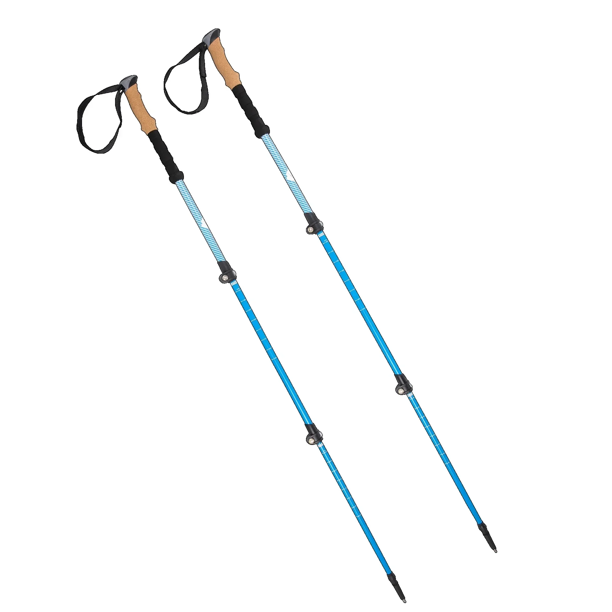 أقطاب رحلات قفل سريعة قابلة للتعديل من ألياف الكربون خفيفة الوزن مع قبضة من الفلين - عبوتان