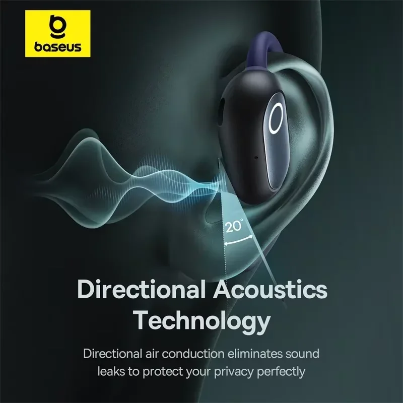 Baseus Eli Fit Open Ear Wireless Earbuds Bluetooth 5.3 OWS Wireless Earphones 4-Mics ENC Sports Headphones TWS & Neckband Wear