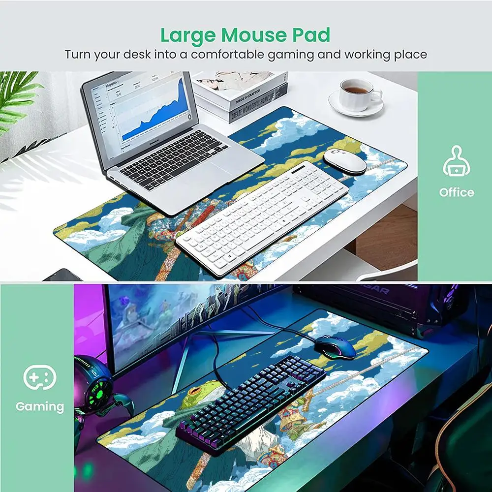 بارد الضفدع المحارب كبير ماوس الوسادة حصيرة مكتبية الألعاب الحصير المطاط المضادة للانزلاق دائم ملحقات الكمبيوتر لوحة المفاتيح تمديد ماوس الوسادات البساط