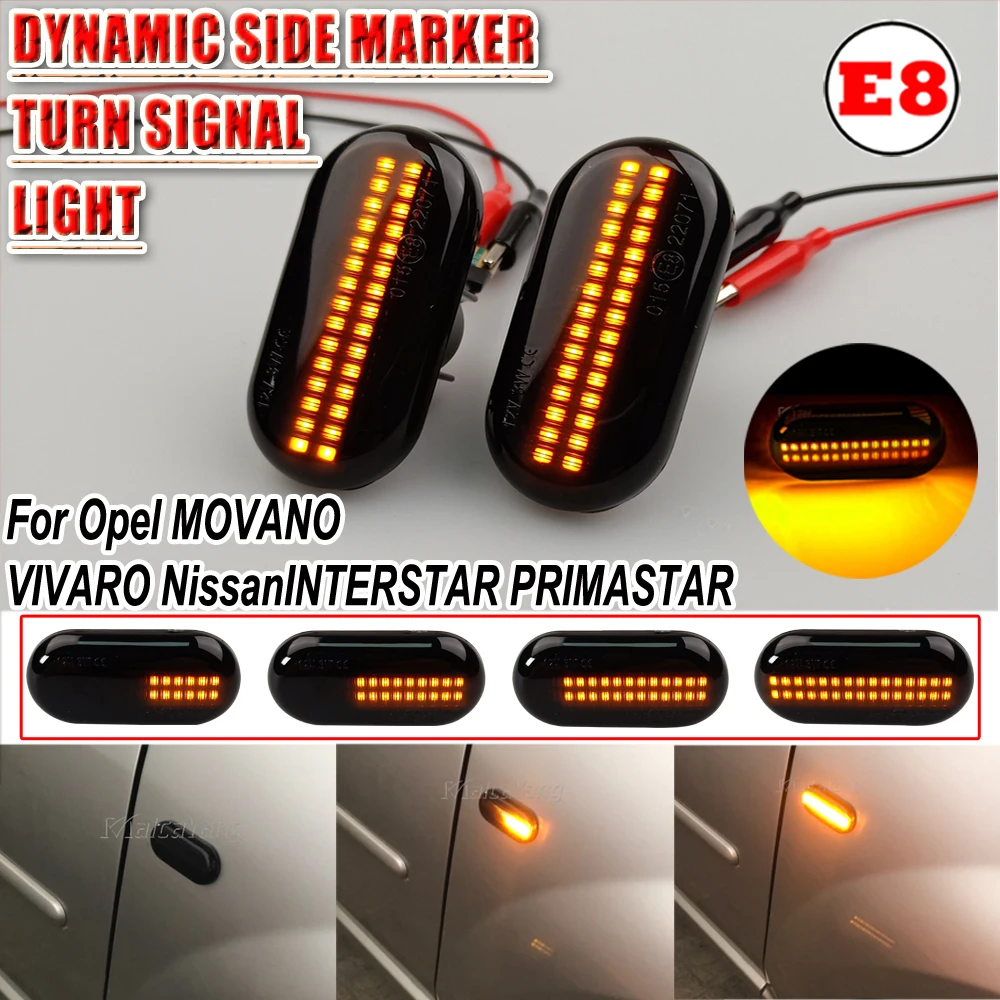 2x Led Dynamic Side Marker Turn Signal Light For Nissan Opel Smart FORTWO Renault Clio 1 2 KANGOO MEGANE ESPACE TWINGO MASTER