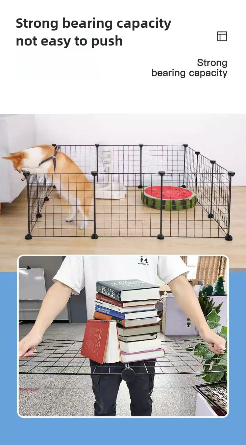 DIY-Haustierzaunplatten, einfache Drahtgeflechtplatten für Kaninchen, Katzen- und Hundekäfige, stapelbare, montierbare Zäune, multifunktionale Käfige – Detail 3