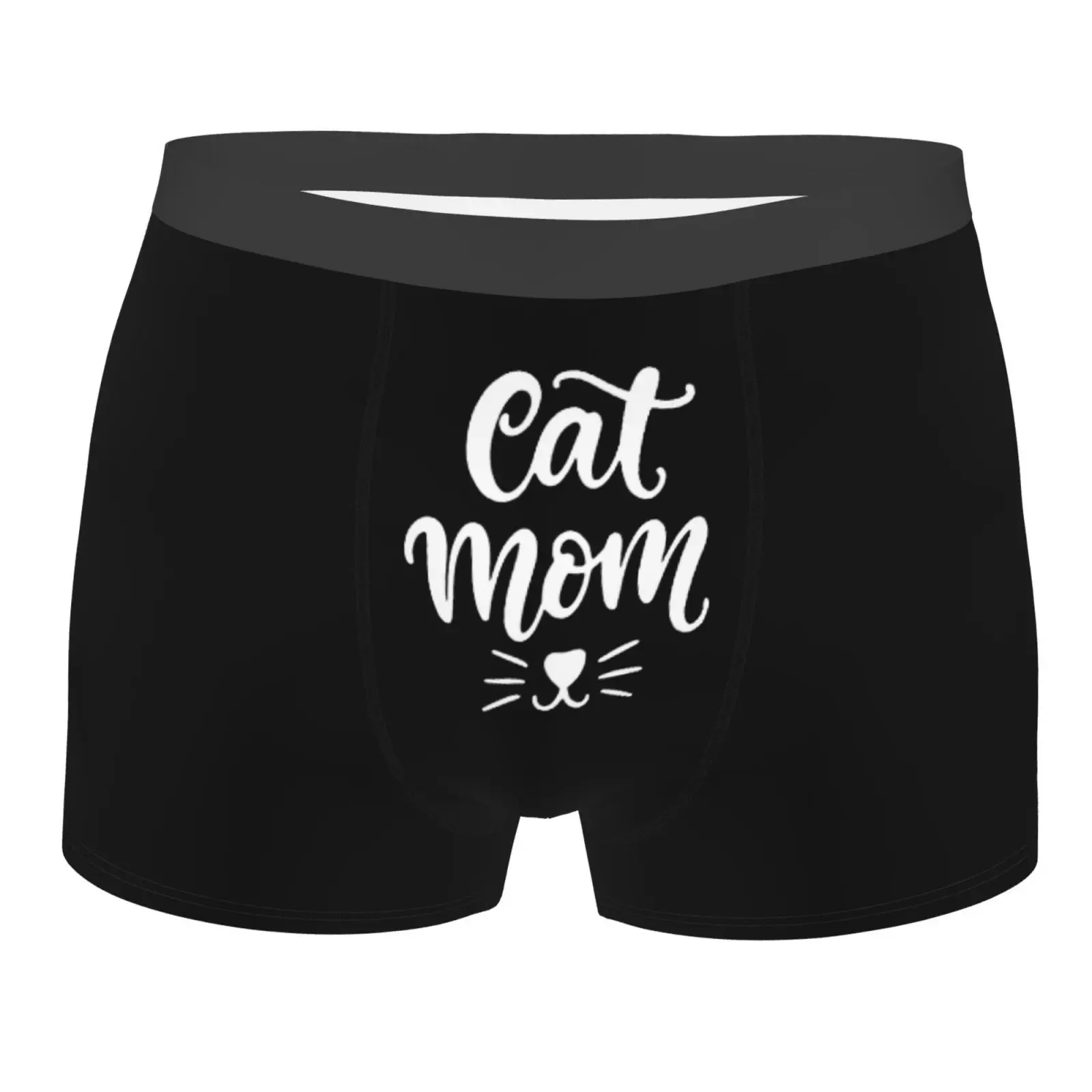 

Cat Mom Pattern Men Printed Boxer Briefs Underwear Highly Breathable Boxer Shorts Panties Breathable Underpants for Homme