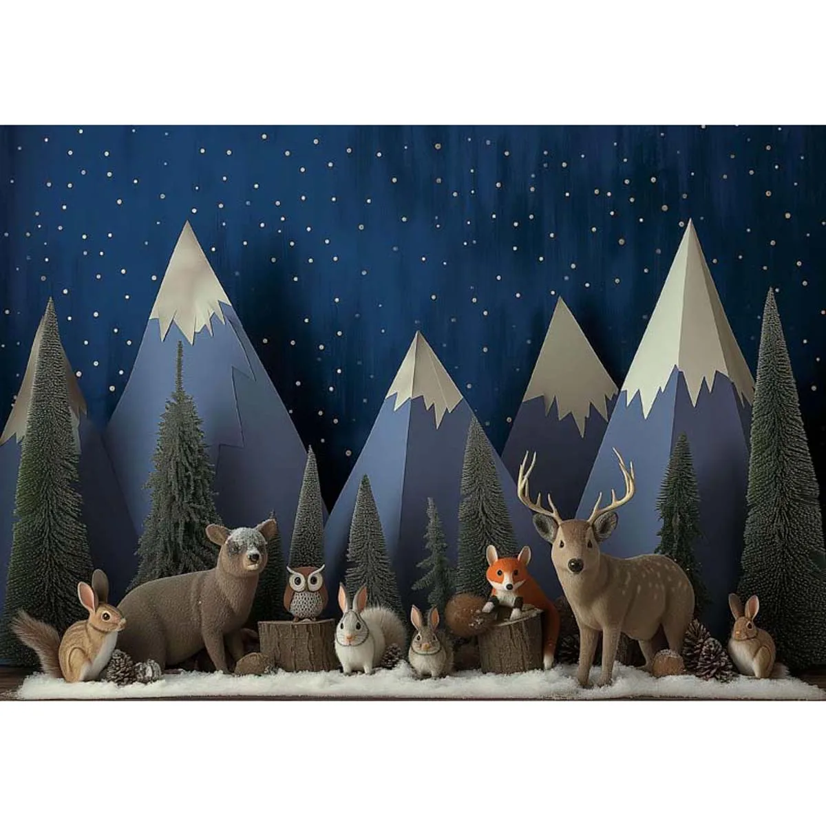 

Allenjoy Forest Animals Night Camping Backdrop