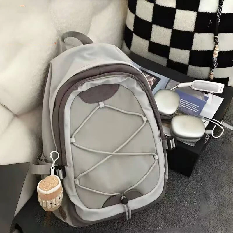 

HAEX Aesthetic Women Backpacks Harajuku Casual Nylon Outdoor Mochilas Para Mujer Vintage Subculture Students Commute Bag Female