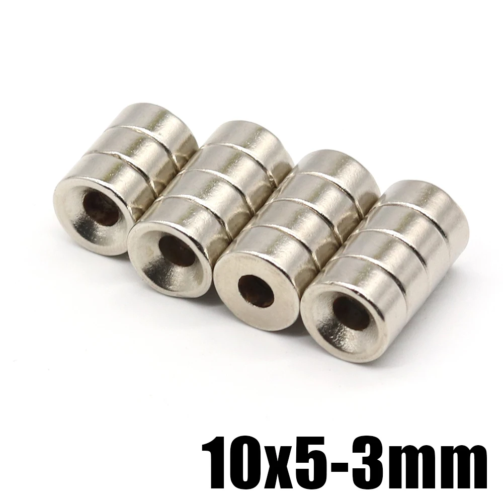 10/20/50/100Pcs 10x5-4 10x5-3 mm NdFeB Neodymium Magnet 10x5hole4 Super Powerful Small Round Permanent Disc Magnetic imanes