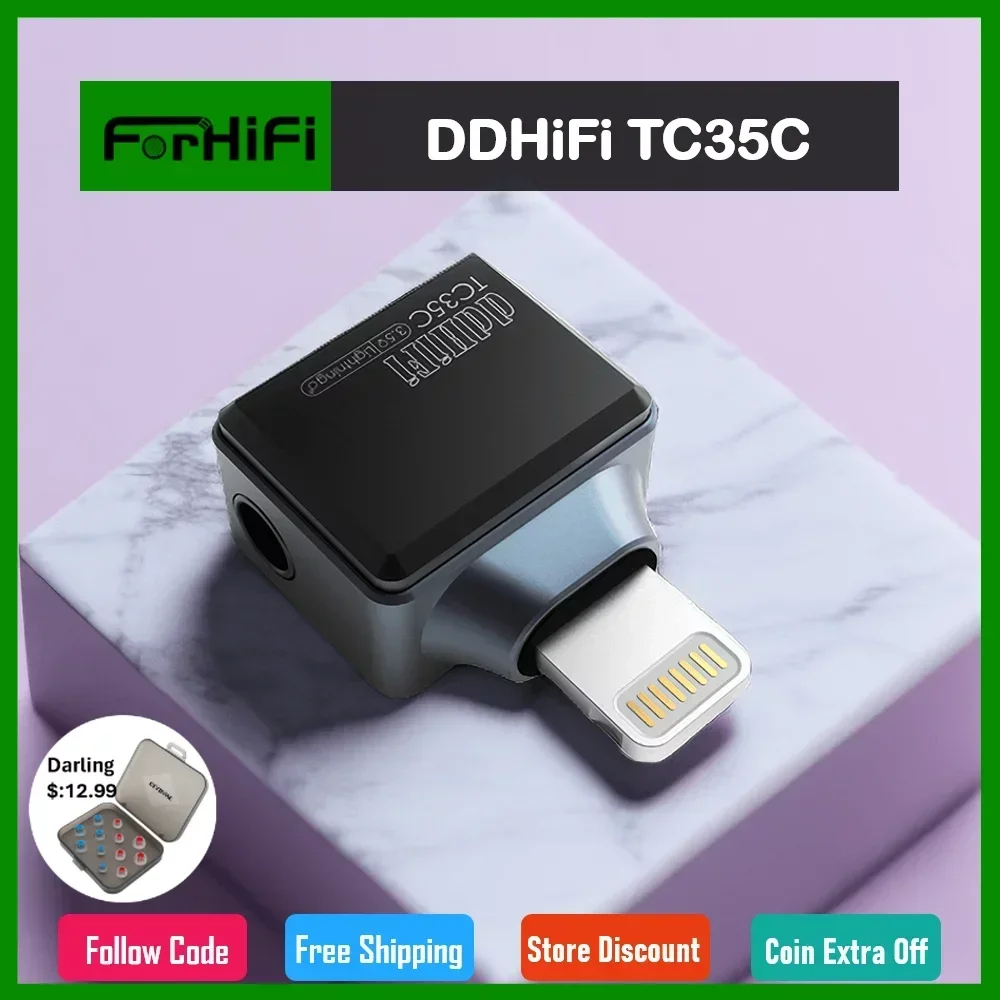 

DD ddHiFi TC35C Light-ning to 3.5mm High Fidelity Adapter for iPhone, Realtek ALC5686 DAC Chip, Up to 32-bit 384kHz PCM decoding