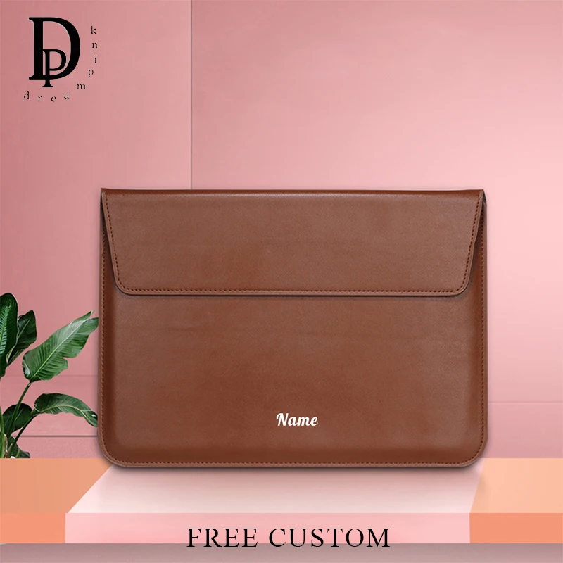 

DIY Logo PU Leather Laptop Sleeve Custom Name Business Luxury Computer Stand Pouch Personalize Image Storage Bag Laptop Bag Gift