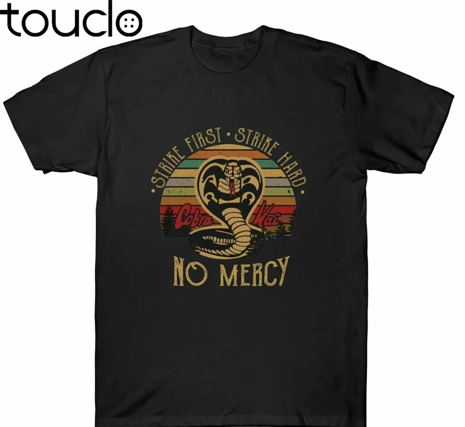 Cobra Kai No Mercy Karate First Strike Hard 80S Film Movie Vintage Men'S  Cotton Summer Style Men T Shirt Clothes