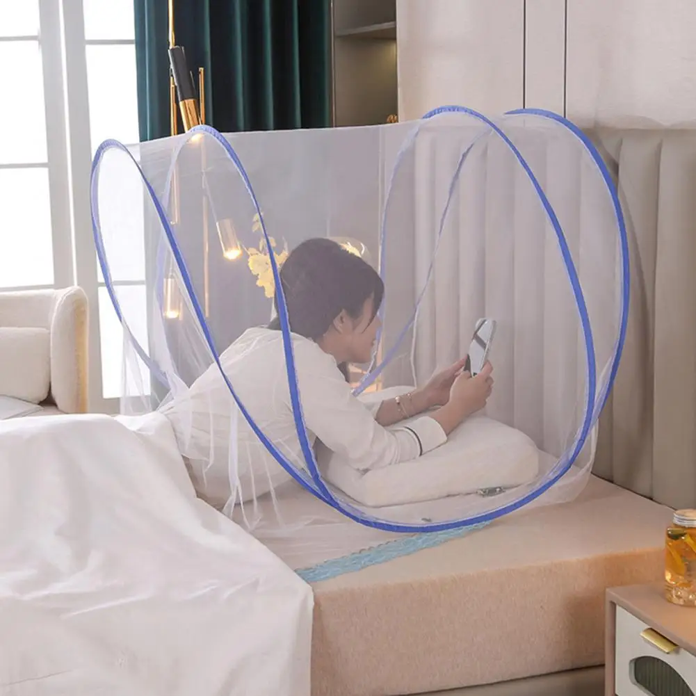 Portable Mosquito Net for Bed - Foldable Travel & Camping Bug Net with Adjustable Belt, Fine Mesh for Dorms & Outdoor Use