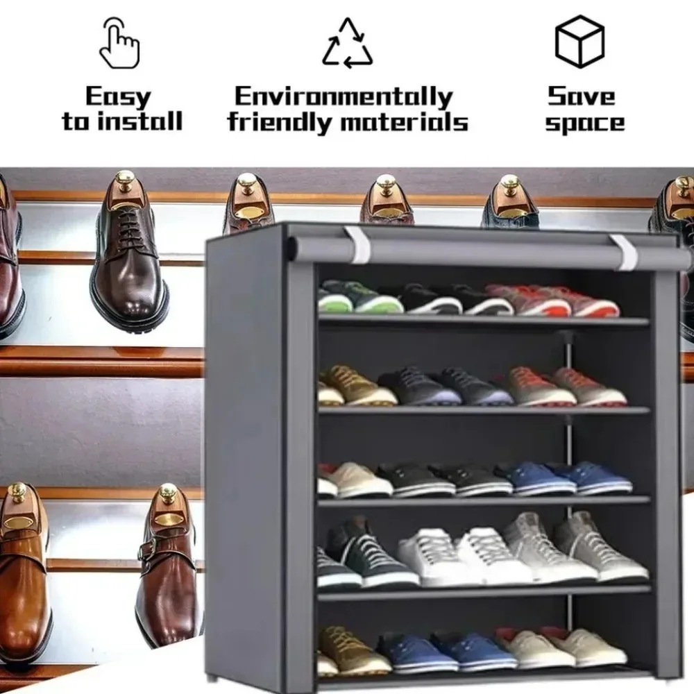 Shoe Cabinet Home Furniture Shoe-shelf Organizer Multi-Layer Dust-Proof Storage Shoes Cabinet Nonwoven Fabric Simple Shoe Rack