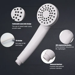 Super Discount White Shower Head Silicone Water Outlet Portable Travel Shower Head Water Saving Abs Plastic Bathroom Accessories