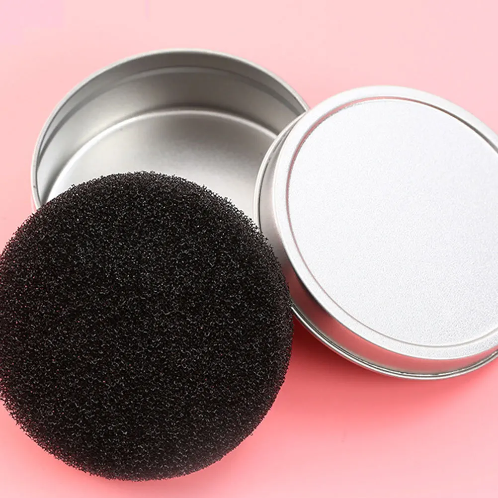 3 pçs redondo escova de ferro caixa de limpeza esponja seca para remoção reutilizável ferramenta maquiagem tamanho viagem sombra em pó