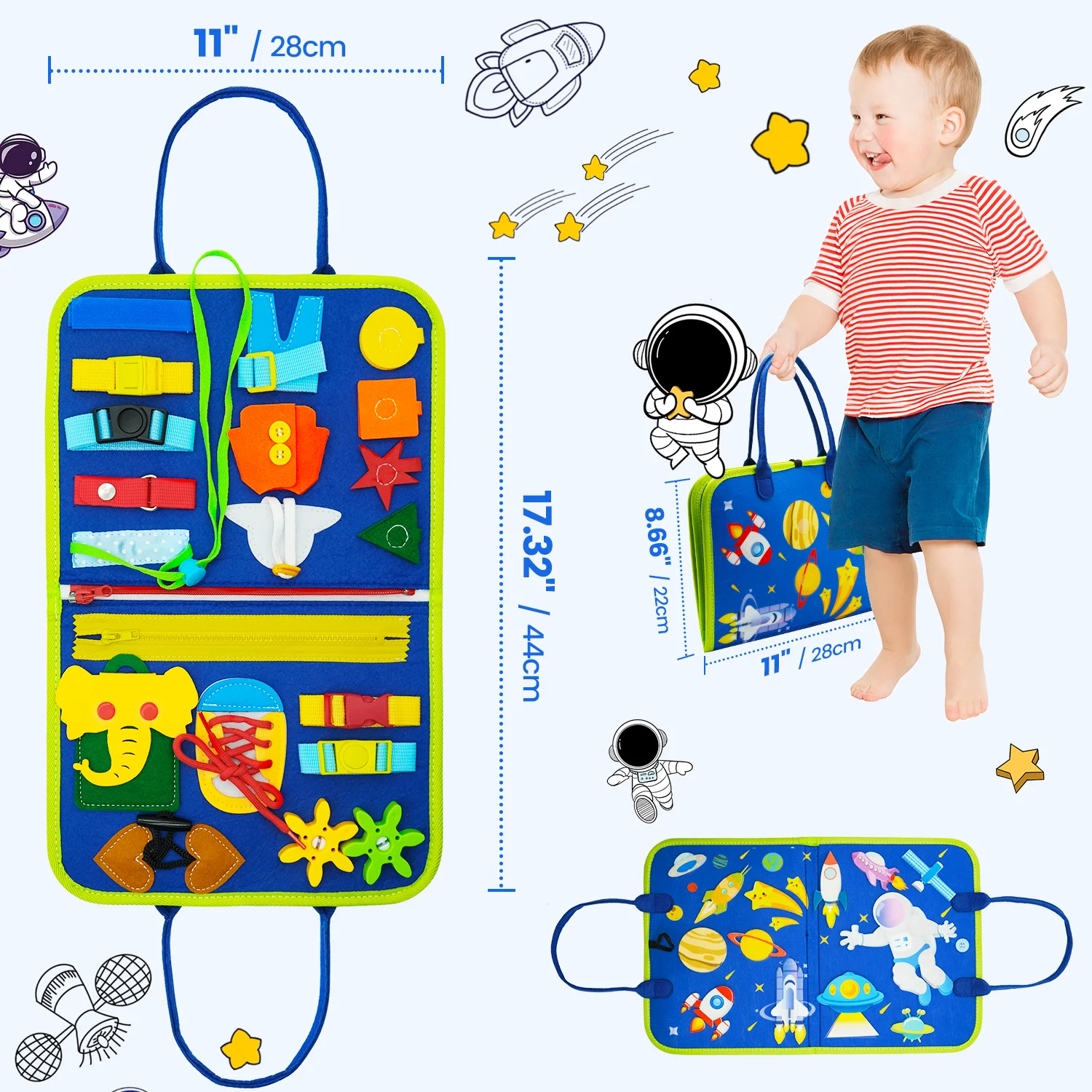 Storytelling Busy Board with Sticker Montessori Toys Sensory Activity Developing Board for Motor Skills