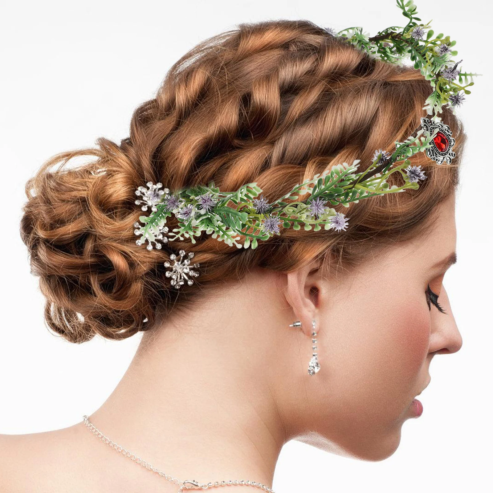 

1pcs Flower Costume Crown Headpiece Wedding Bridal Hair Accessories Party Banquet Decorative Headband Hair Accessories For