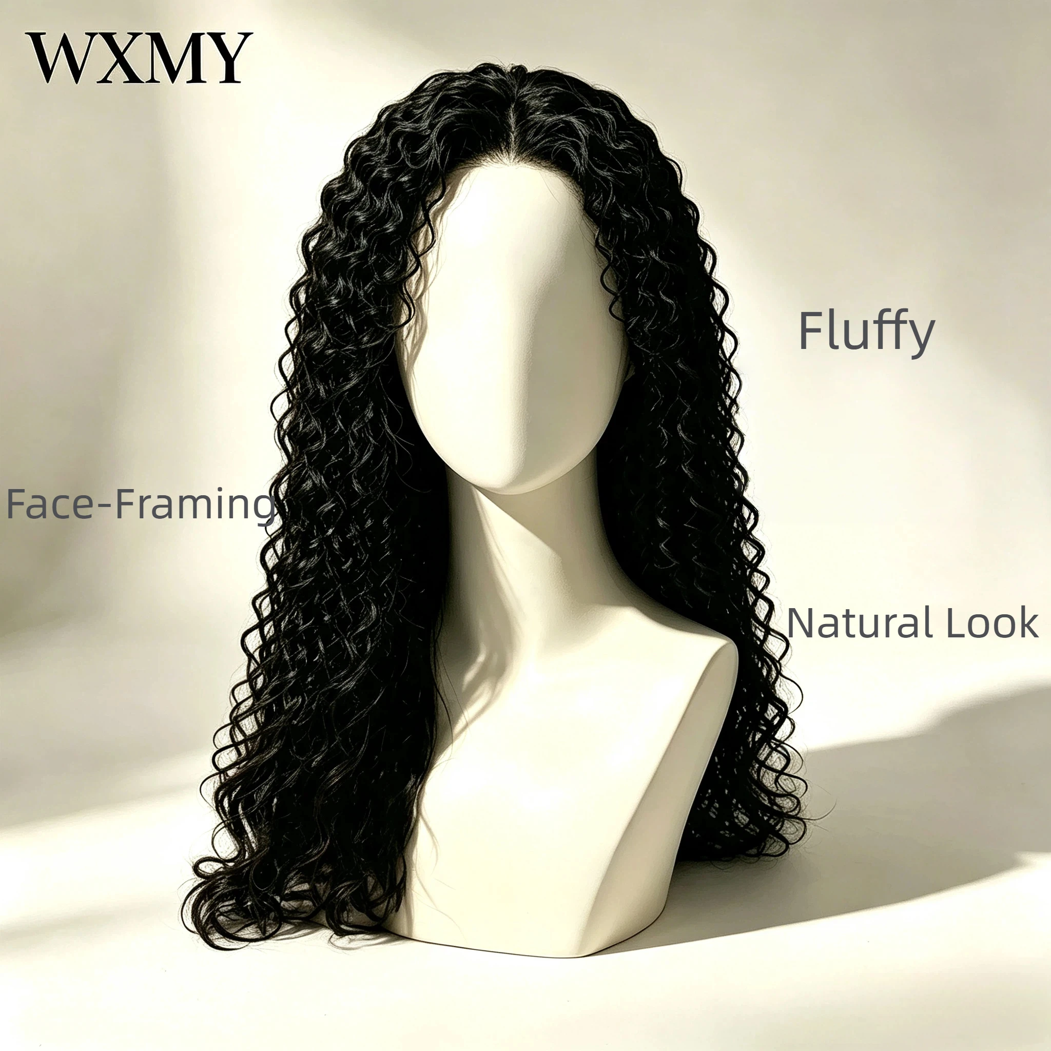 Long Curly Wig for Women 100% Human Hair Fluffy Face Framing Wigs Natural Looking For Women TikTok Shooting Real Human Hair Wigs